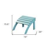 19" Blue Indoor Outdoor Footstool Ottoman